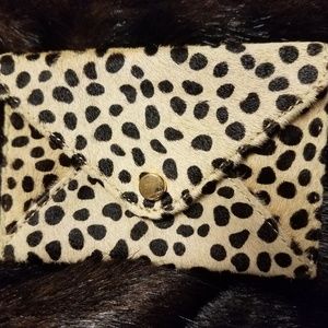 Aimee Kestenberg Leopard Fur card holder
